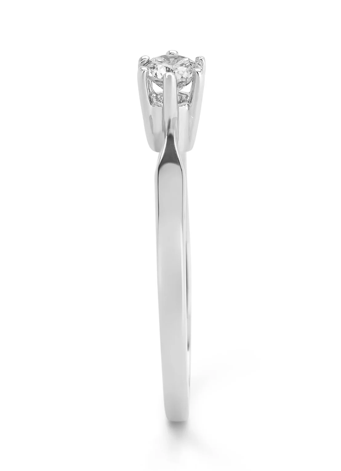 Witgouden solitairring, 0.23 ct diamant, Groeibriljant - Image 4
