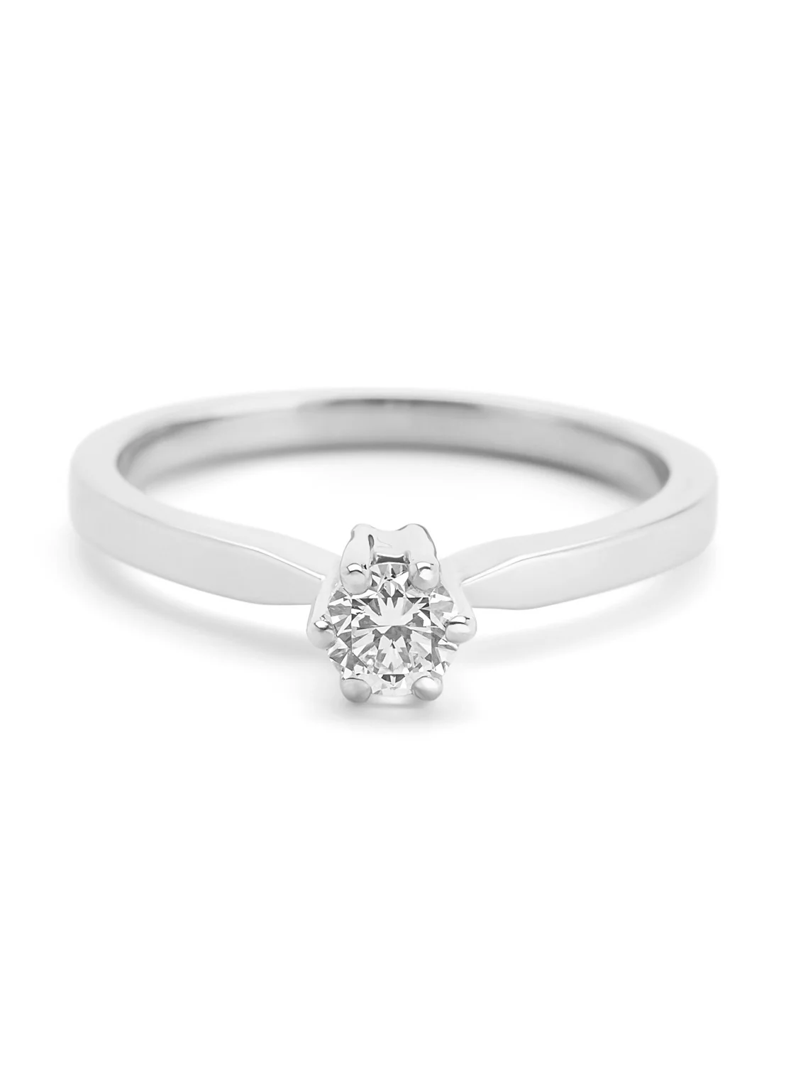 Witgouden solitairring, 0.32 ct diamant, Groeibriljant - Image 3