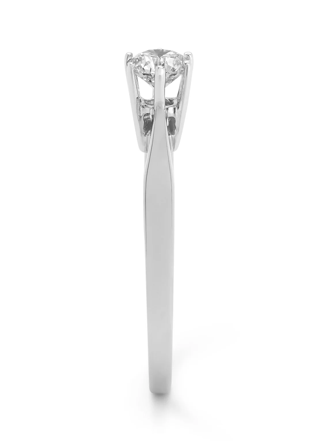 Witgouden solitairring, 0.33 ct diamant, Groeibriljant - Image 4