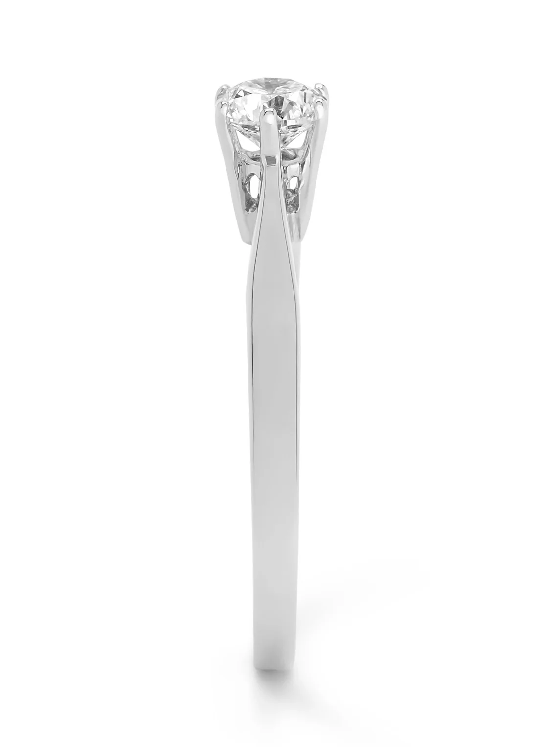 Witgouden solitairring, 0.40 ct diamant, Groeibriljant - Image 5
