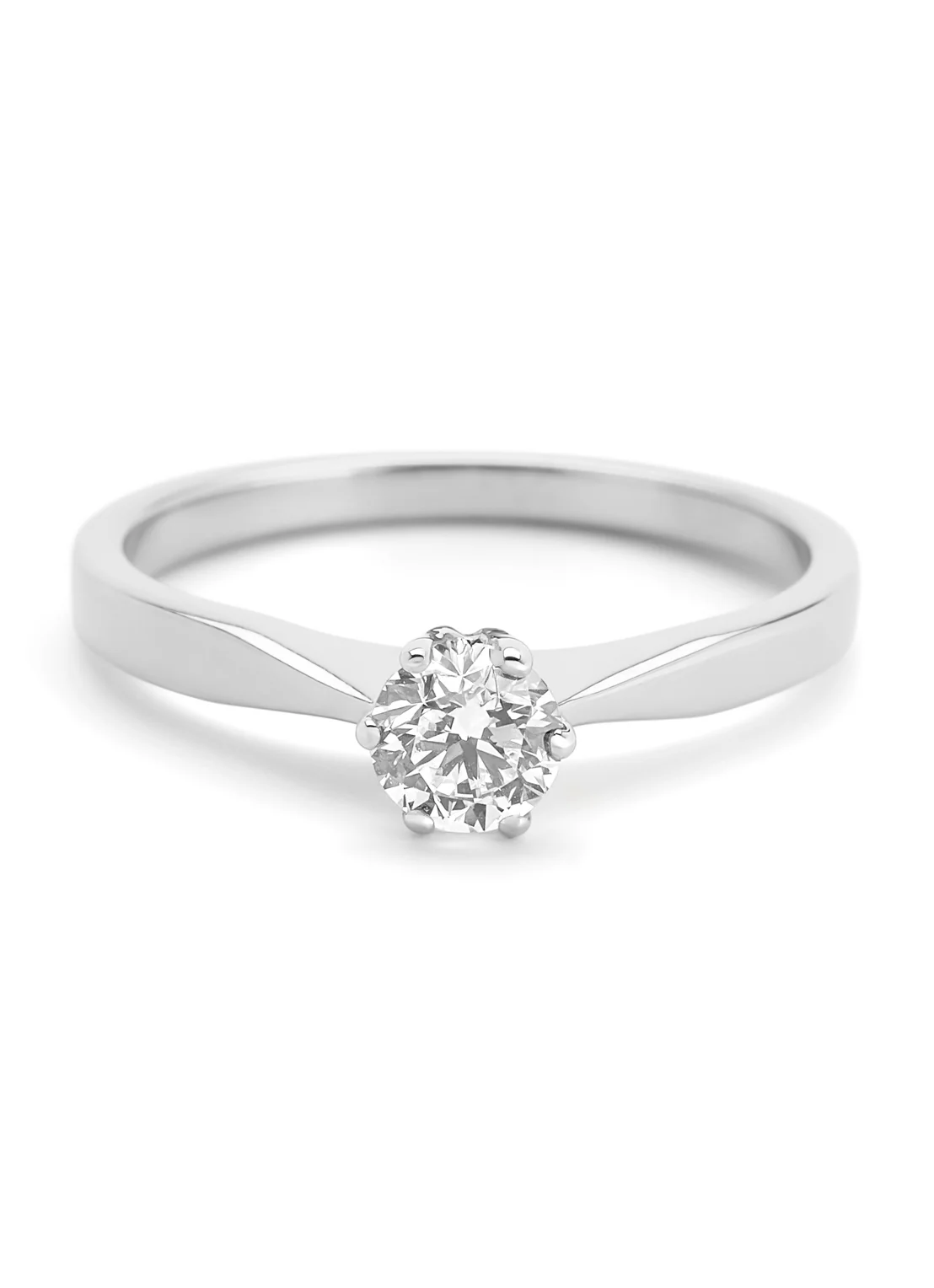 Witgouden solitairring, 0.41 ct diamant, Groeibriljant - Image 3