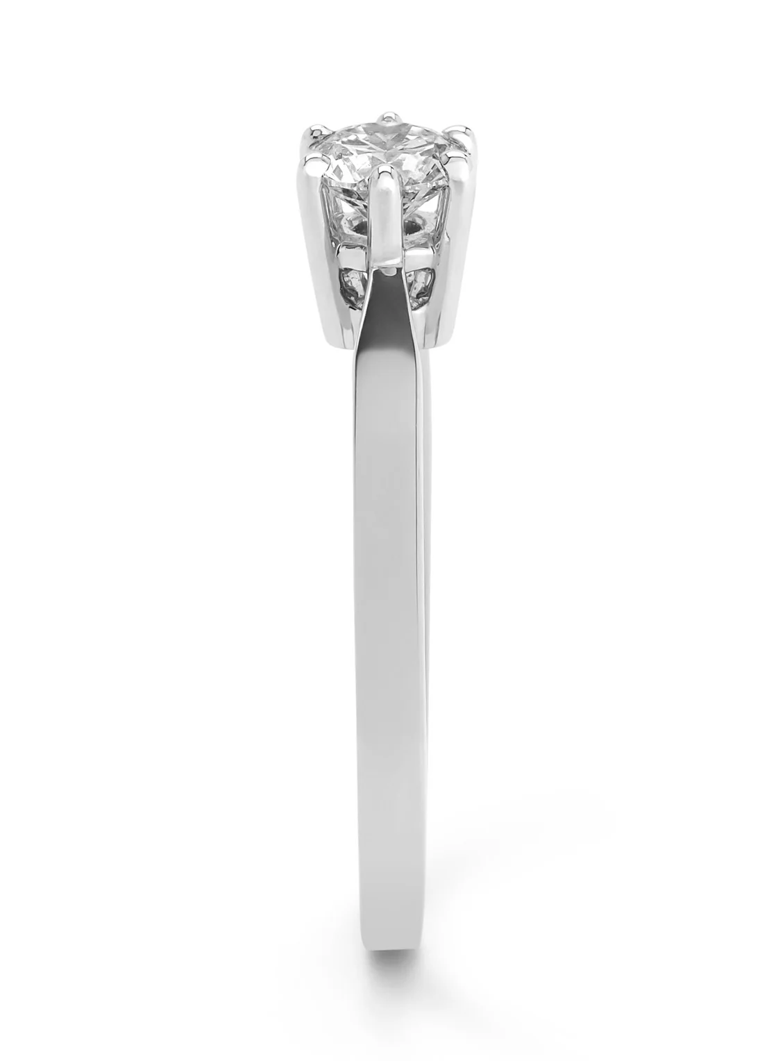 Witgouden solitairring, 0.45 ct diamant, Groeibriljant - Image 4