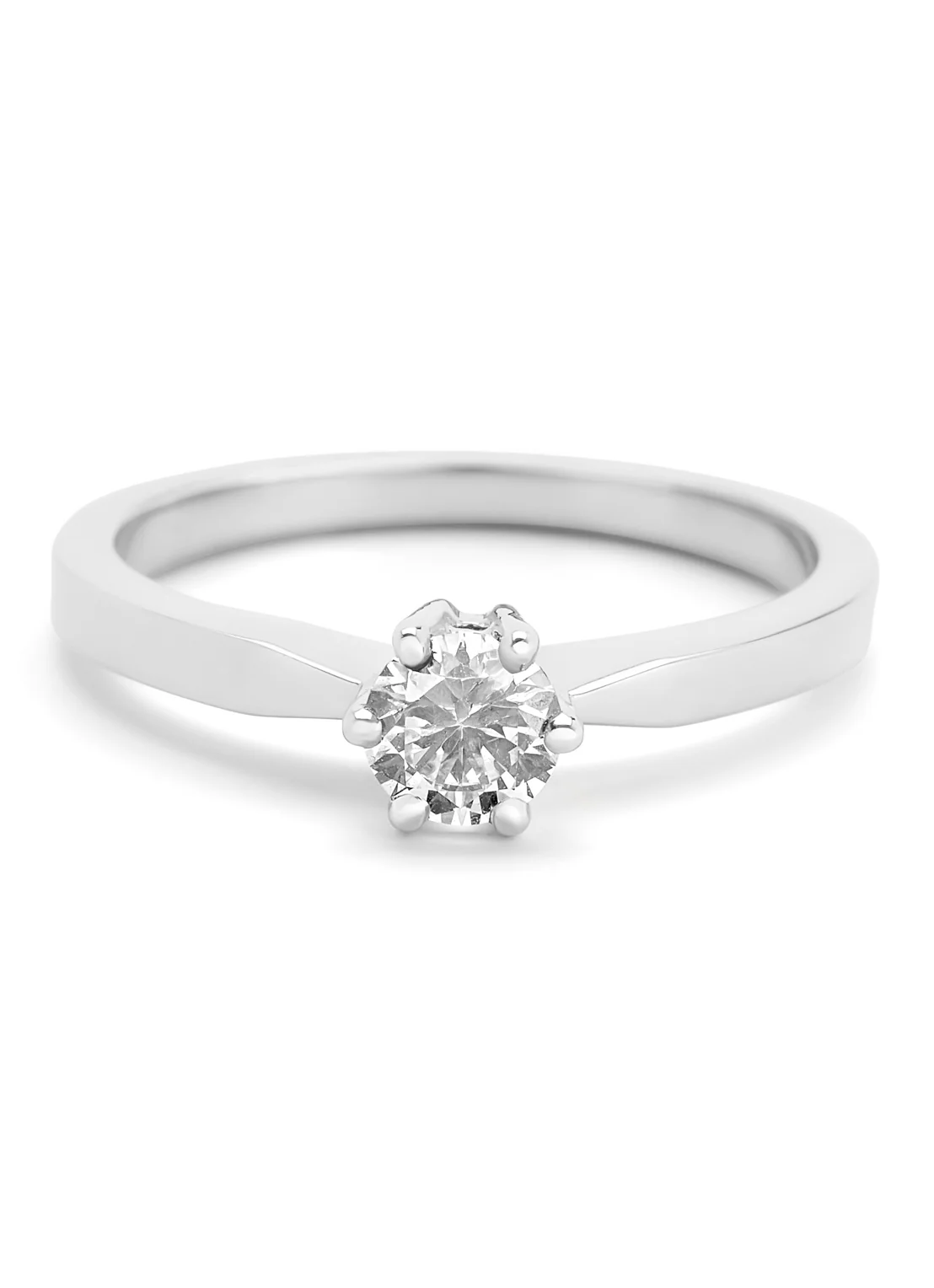 Witgouden solitairring, 0.46 ct diamant, Groeibriljant - Image 3