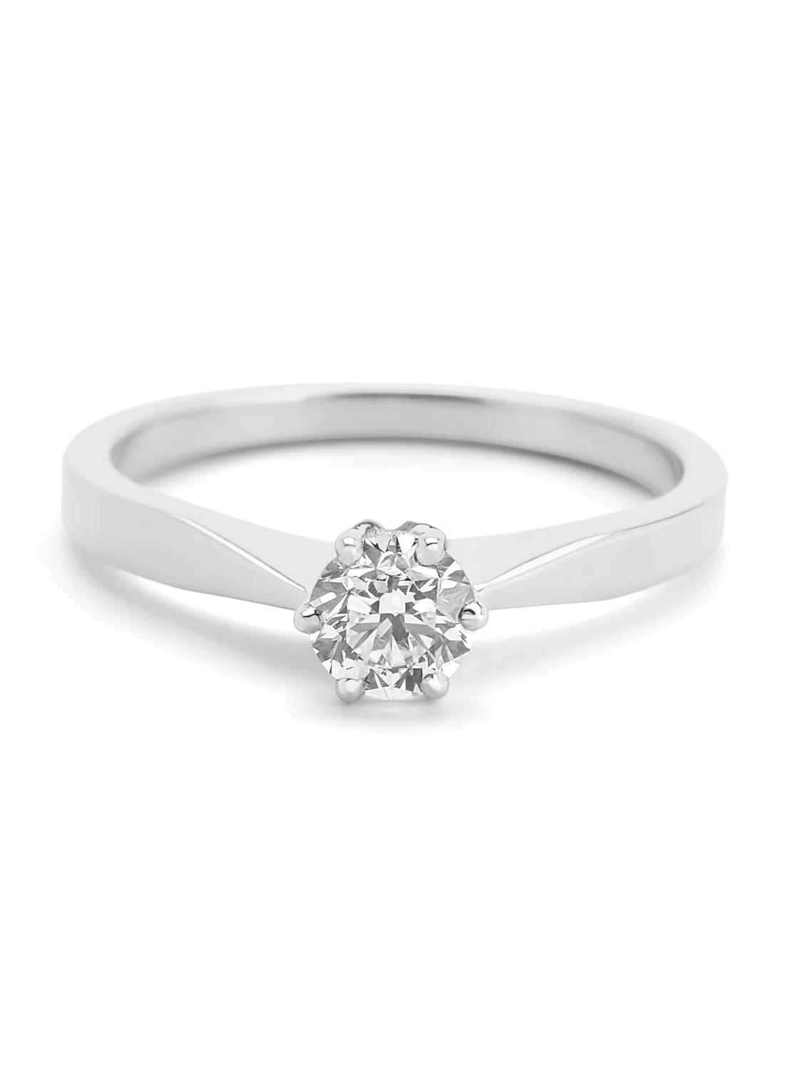 Witgouden solitairring, 0.53 ct diamant, Groeibriljant - Image 3