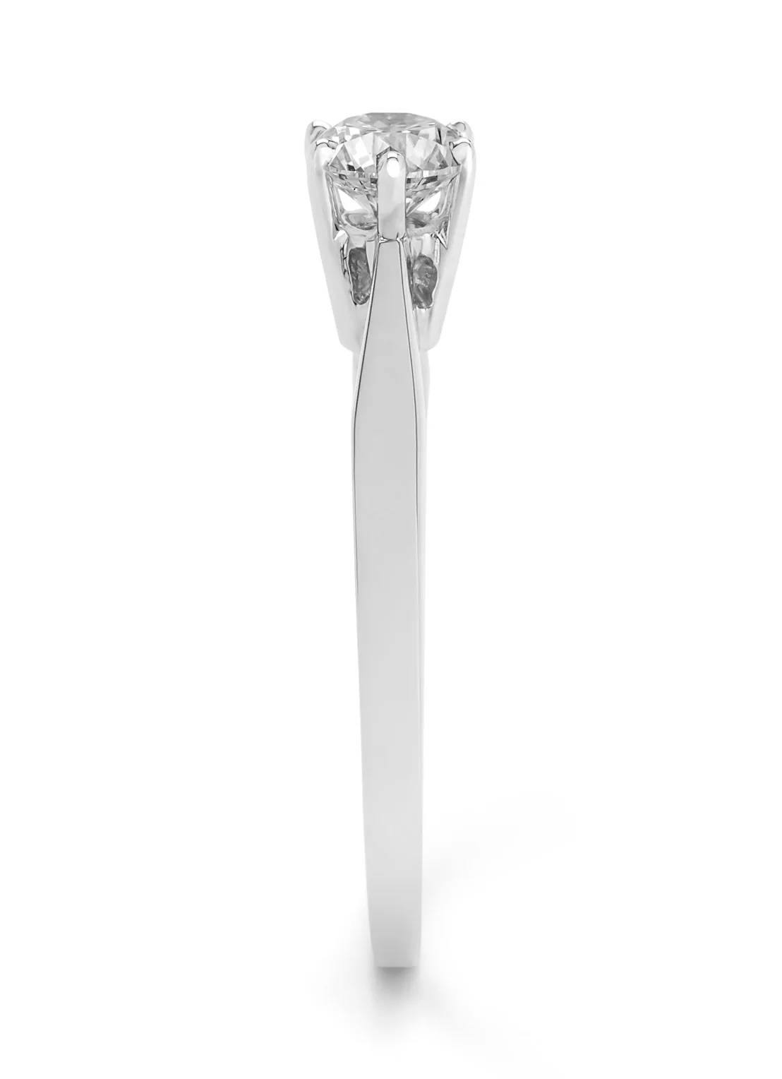 Witgouden solitairring, 0.53 ct diamant, Groeibriljant - Image 4