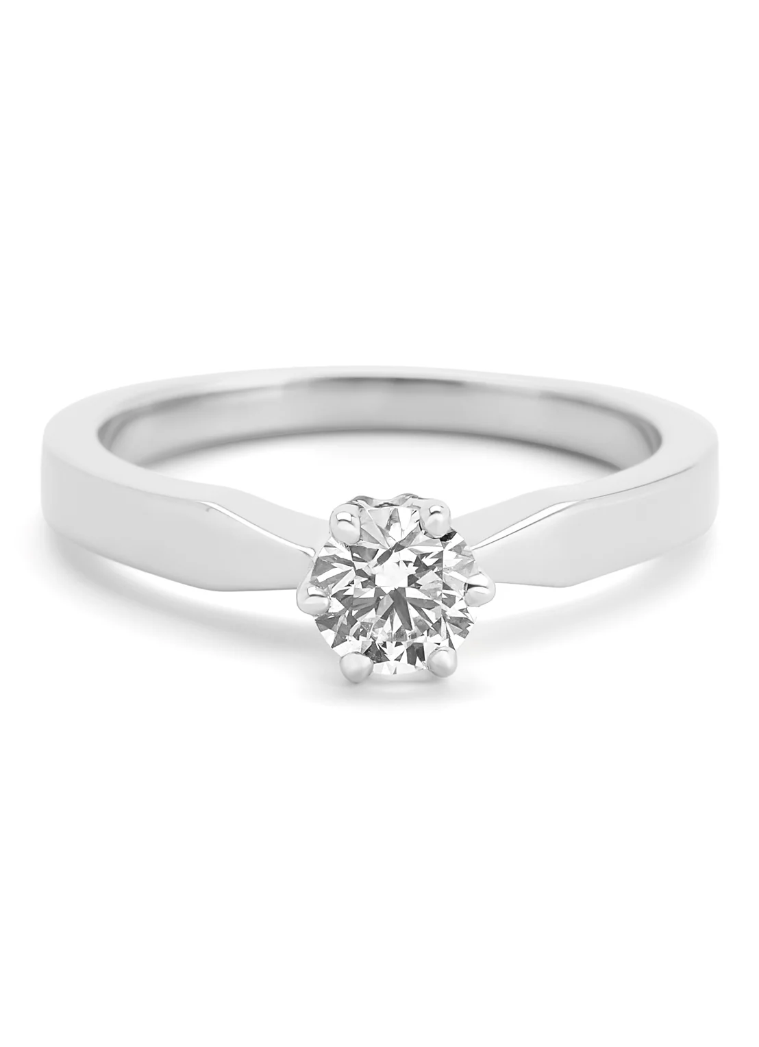 Witgouden solitairring, 0.56 ct diamant, Groeibriljant - Image 2