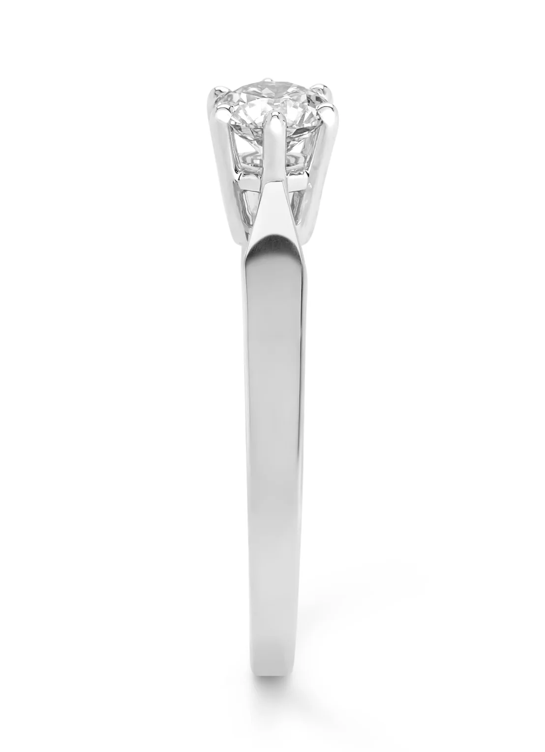 Witgouden solitairring, 0.56 ct diamant, Groeibriljant - Image 3