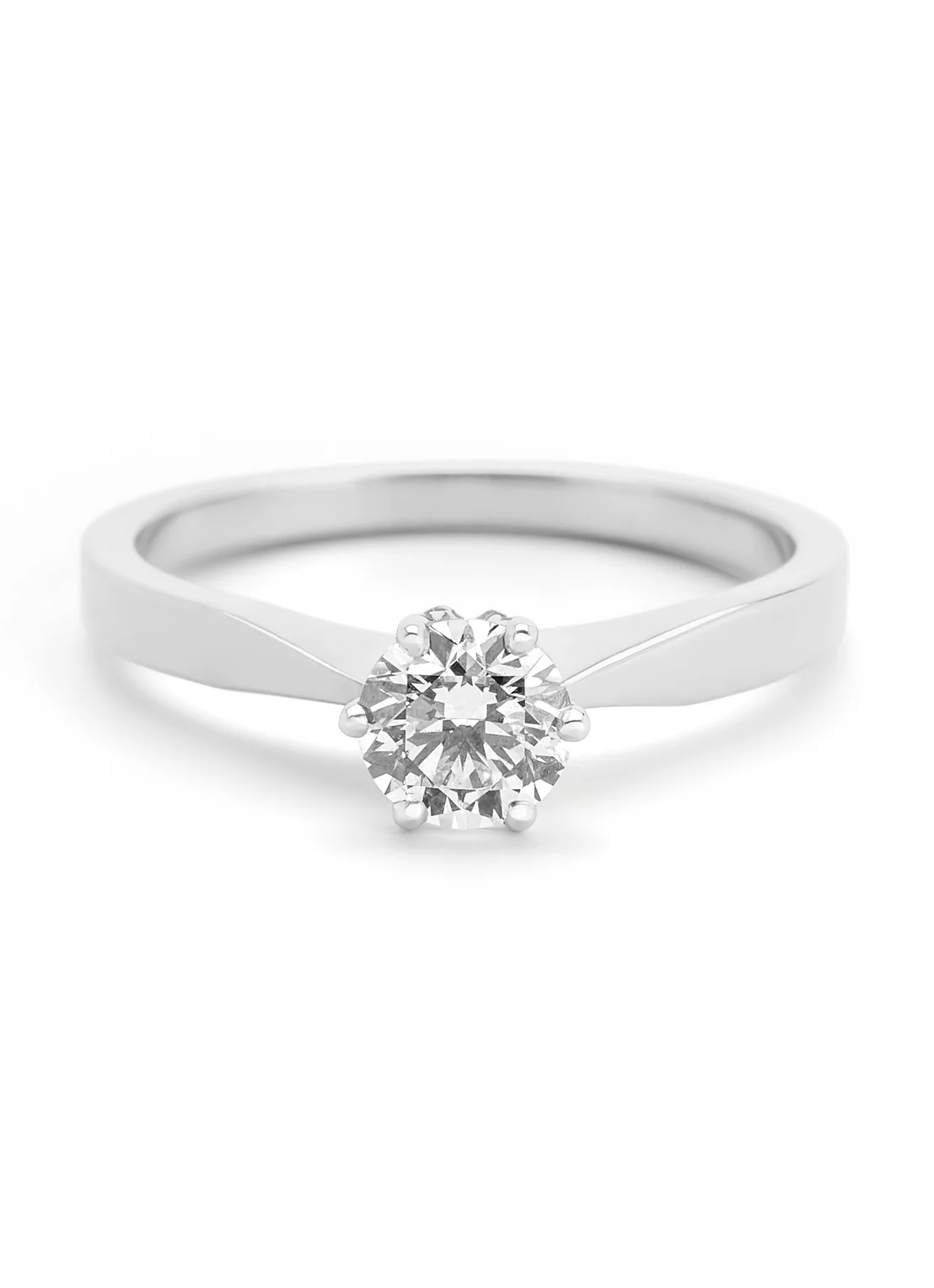 Witgouden solitairring, 0.61 ct diamant, Groeibriljant - Image 3