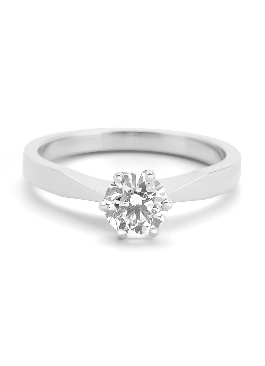 Witgouden solitairring, 0.71 ct diamant, Groeibriljant - Image 3