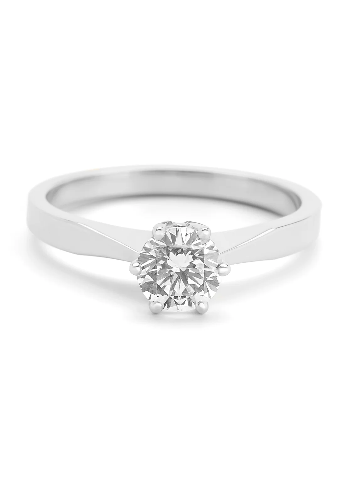 Witgouden solitairring, 0.83 ct diamant, Groeibriljant - Image 3