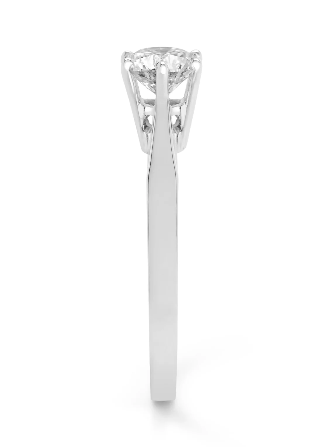 Witgouden solitairring, 0.83 ct diamant, Groeibriljant - Image 4