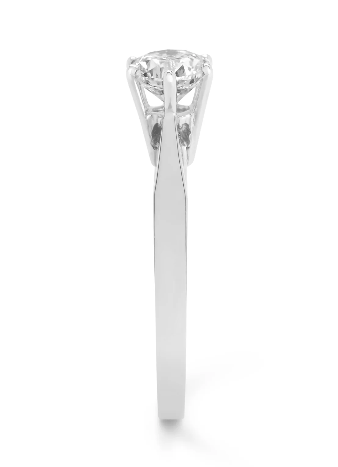 Witgouden solitairring, 0.87 ct diamant, Groeibriljant - Image 3