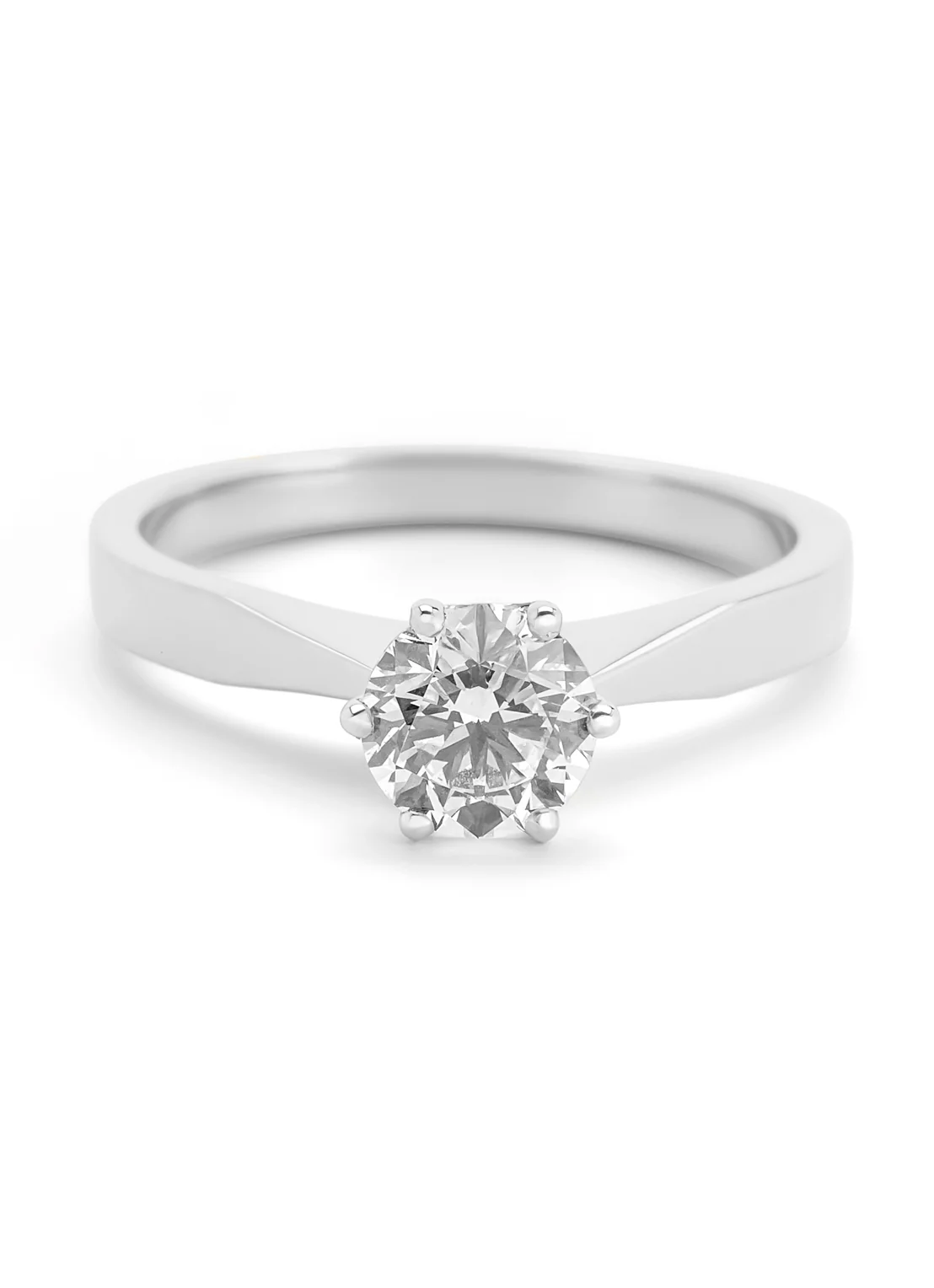 Witgouden solitairring, 0.89 ct diamant, Groeibriljant - Image 3