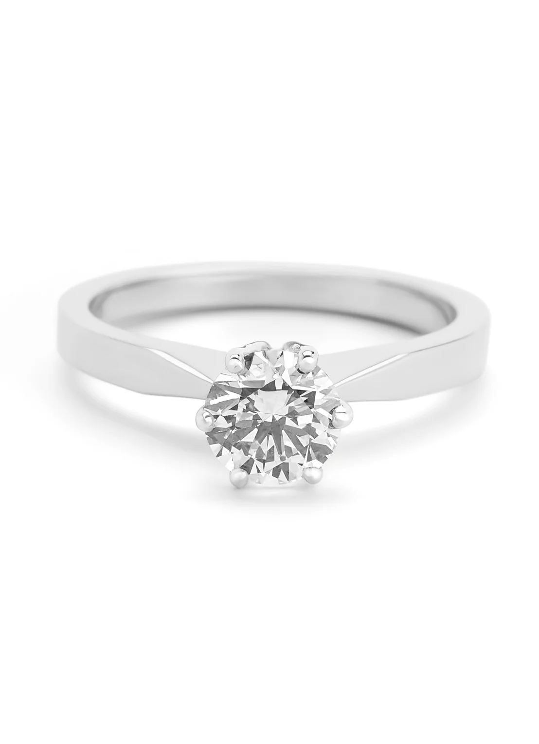 Witgouden solitairring, 1.00 ct diamant, Groeibriljant - Image 3