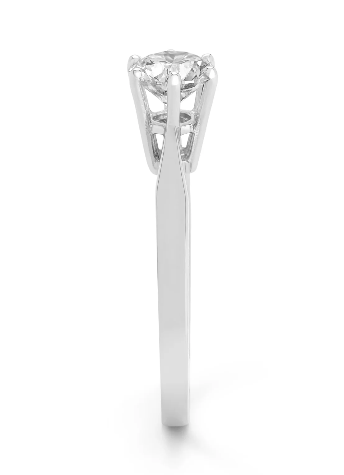 Witgouden solitairring, 1.00 ct diamant, Groeibriljant - Image 5